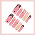 Press-On Nail Set Floral & Polka Dot Reusable