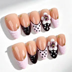 Press-On Nail Set Floral & Polka Dot Reusable