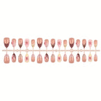 Press-On Nail Set Floral & Polka Dot Reusable