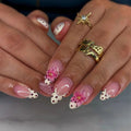 Press-On Nail Set Floral & Polka Dot Reusable Acrylic