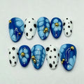 Press-On Nail Set Floral & Polka Dot Reusable Glue-Free