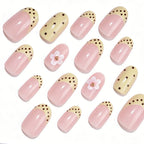 Press-On Nail Set Floral & Polka Dot Reusable Non-Toxic