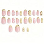 Press-On Nail Set Floral & Polka Dot Reusable Non-Toxic