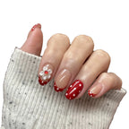 Press-On Nail Set Floral & Polka Dot Self-Adhesive