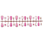 Press-On Nail Set Floral Pre-Applied Adhesive & Reusable