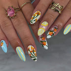 Press-On Nail Set Floral Pre-Designed & Long-Lasting