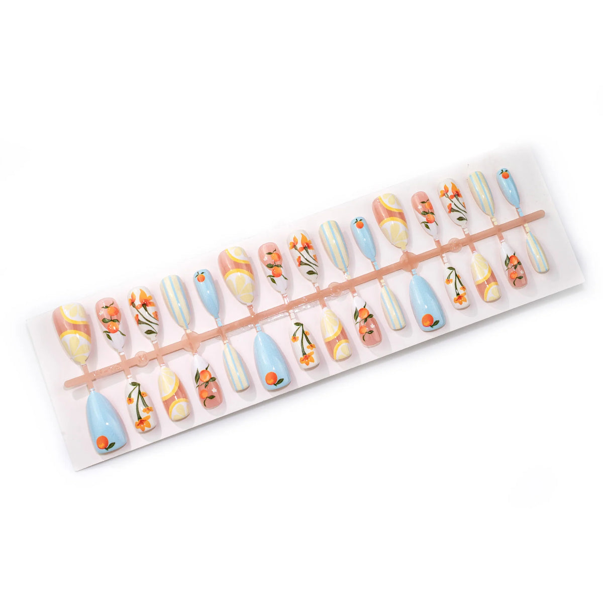 Press-On Nail Set Floral Pre-Designed & Long-Lasting