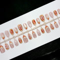 Press-On Nail Set Floral Pre-Glued Multiple Sizes