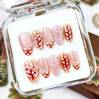 Press-On Nail Set Floral Pre-Glued Multiple Sizes