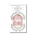Press-On Nail Set Floral Pre-Glued Multiple Sizes