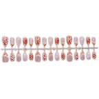 Press-On Nail Set Floral Pre-Glued Multiple Sizes