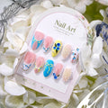 Press-On Nail Set Floral Pre-Glued & Reusable