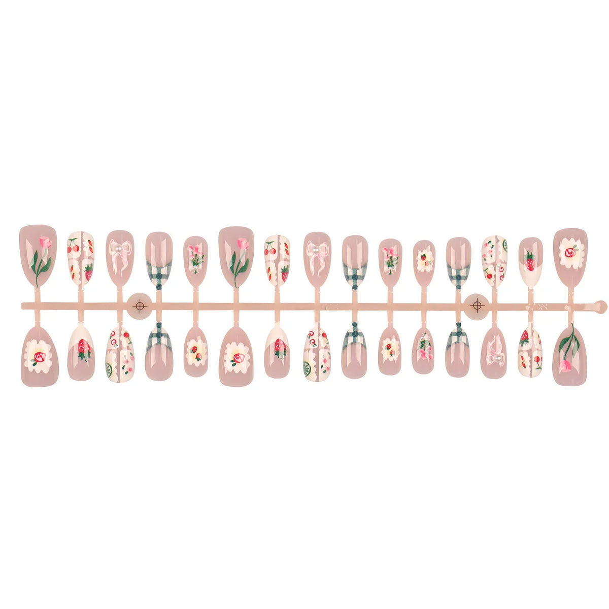 Press-On Nail Set Floral Print 30 Tips