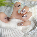 Press-On Nail Set Floral Print Long-Lasting