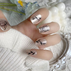 Press-On Nail Set Floral Print Long-Lasting