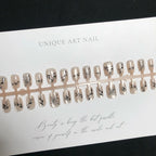 Press-On Nail Set Floral Print Long-Lasting