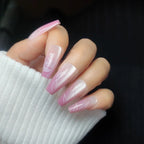 Press-On Nail Set Floral Print Natural Finish