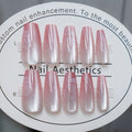 Press-On Nail Set Floral Print Natural Finish