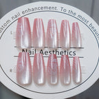 Press-On Nail Set Floral Print Natural Finish