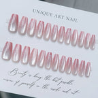 Press-On Nail Set Floral Print Natural Finish