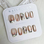 Press-On Nail Set Floral Print Natural-Look Durable
