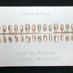 Press-On Nail Set Floral Print Natural-Look Durable