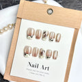 Press-On Nail Set Floral Print Natural-Look Durable