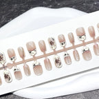 Press-On Nail Set Floral Print Natural-Look Durable