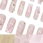 Press-On Nail Set Floral Reusable Adhesive Included