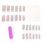 Press-On Nail Set Floral Reusable Adhesive Included