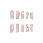 Press-On Nail Set Floral Reusable Adhesive Included