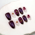 Press-On Nail Set Floral Reusable Comfortable Fit