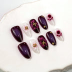 Press-On Nail Set Floral Reusable Comfortable Fit