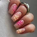 Press-On Nail Set Floral Reusable Easy Application