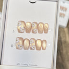 Press-On Nail Set Floral Reusable Easy Application