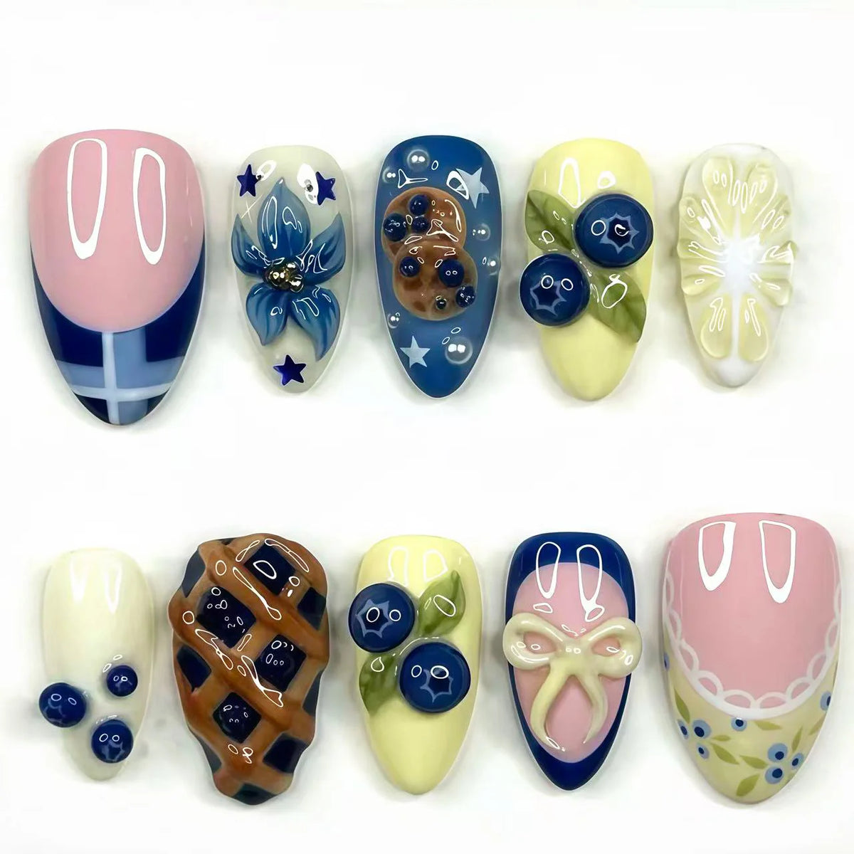 Press-On Nail Set Floral Reusable & Easy Application