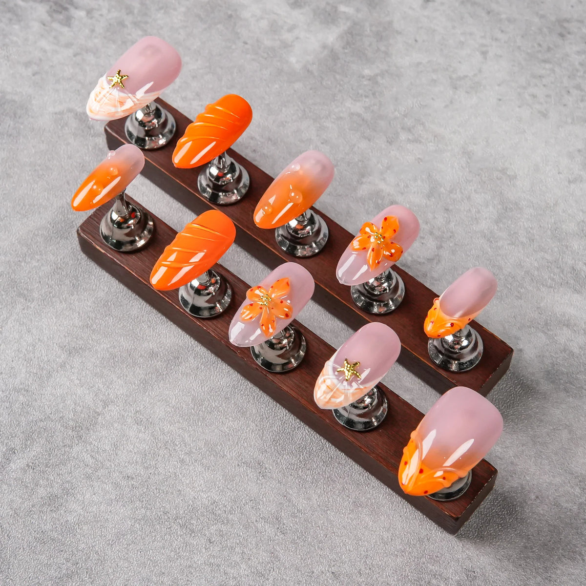 Press-On Nail Set Floral Reusable Easy Application