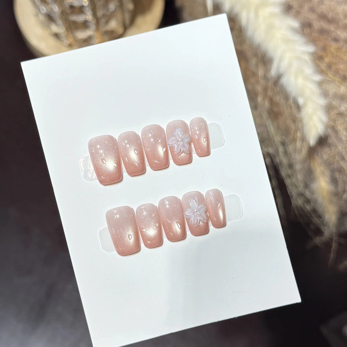 Press-On Nail Set Floral Reusable & Easy Application