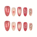 Press-On Nail Set Floral Reusable & Easy Application