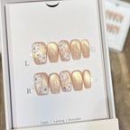 Press-On Nail Set Floral Reusable Easy Application