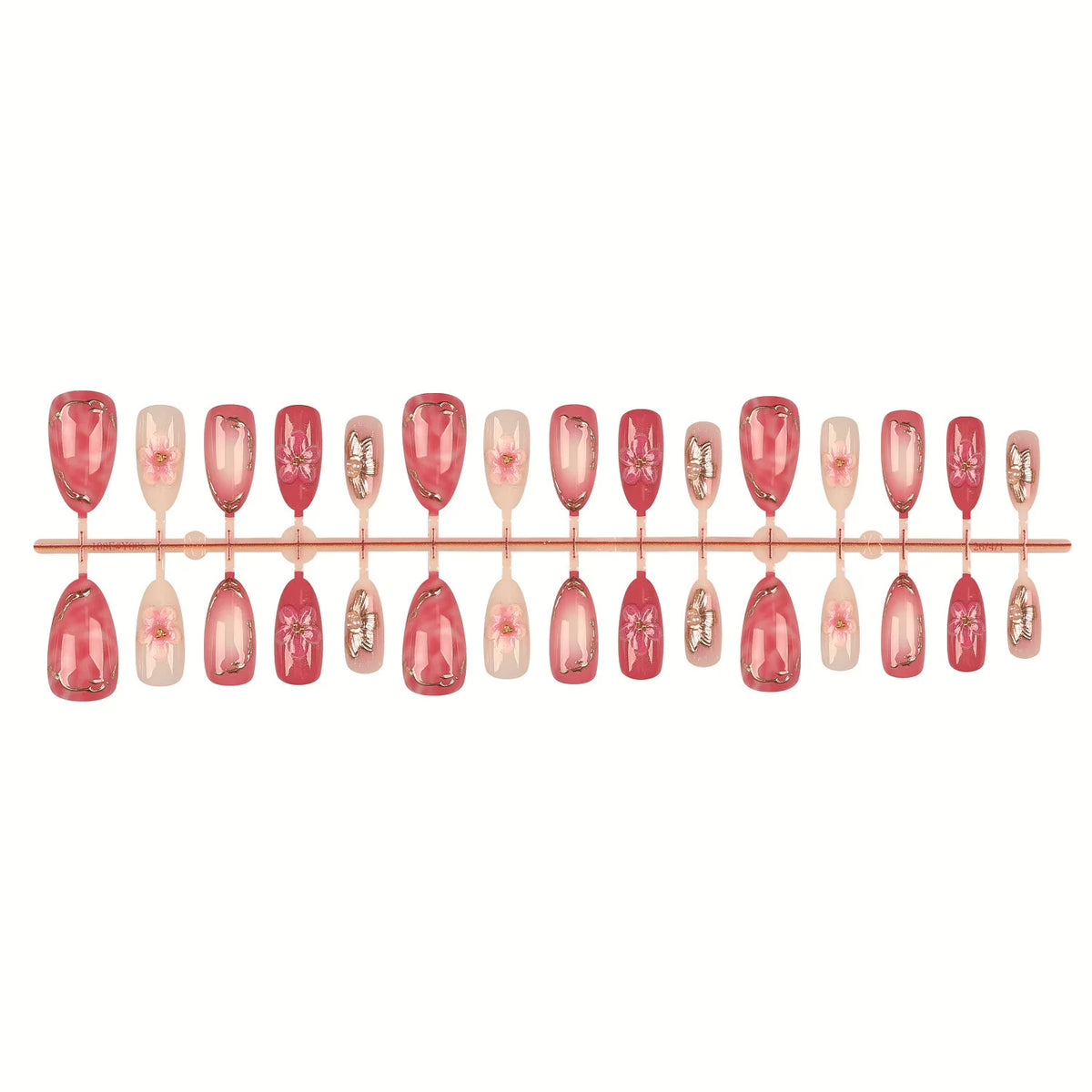 Press-On Nail Set Floral Reusable & Easy Application