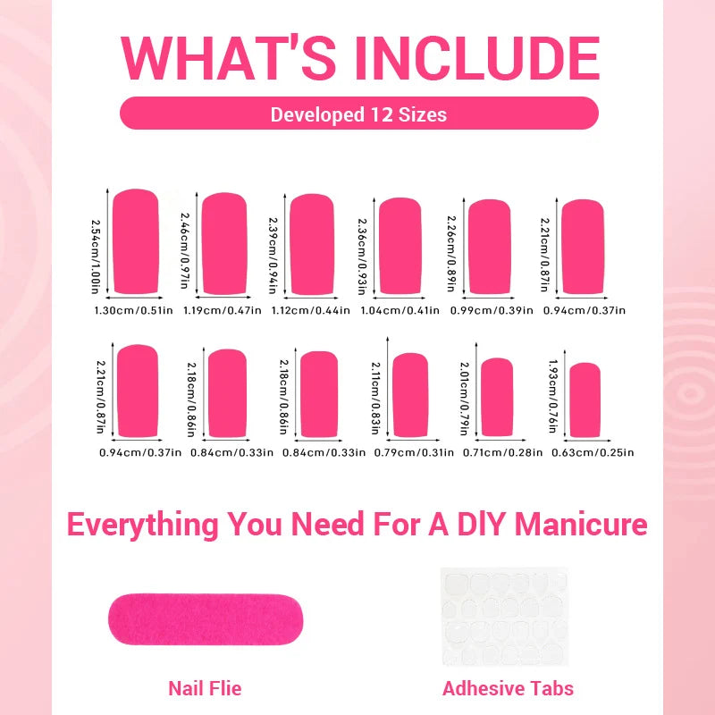 Press-On Nail Set Floral Reusable Easy Application