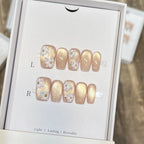 Press-On Nail Set Floral Reusable Easy Application