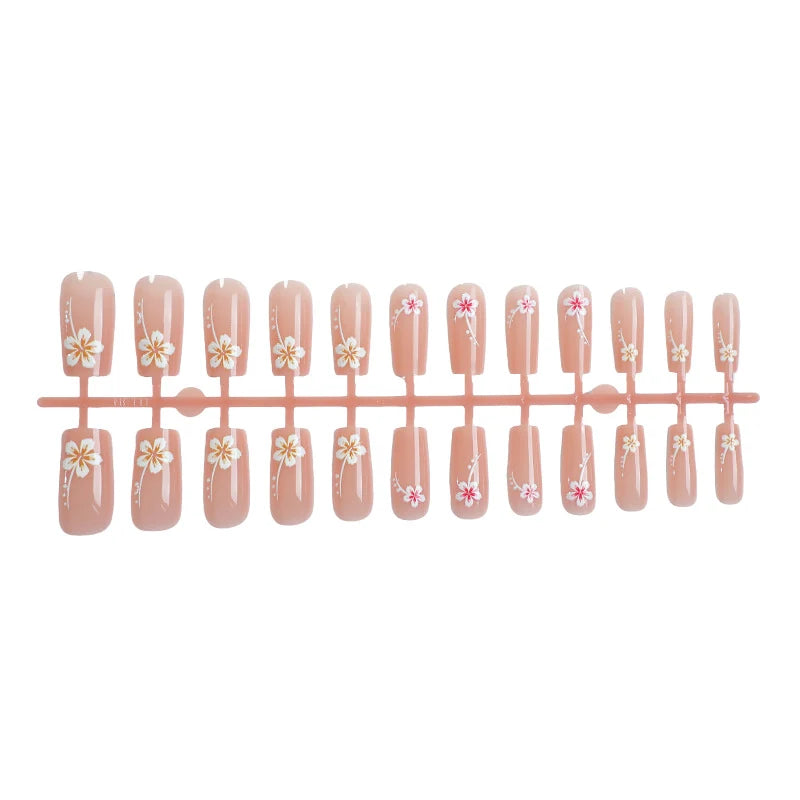 Press-On Nail Set Floral Reusable Easy Application