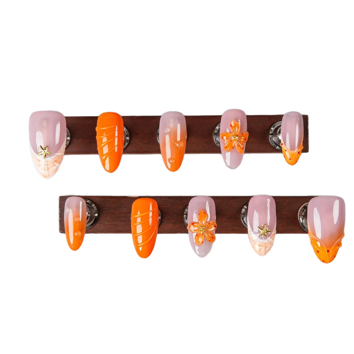 Press-On Nail Set Floral Reusable Easy Application