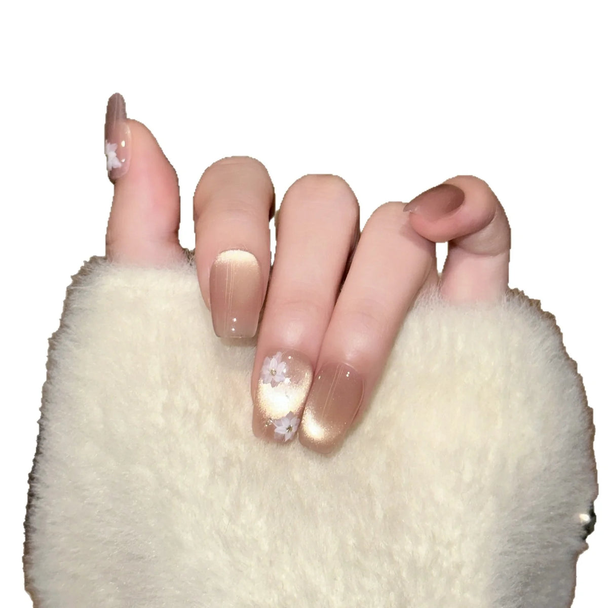 Press-On Nail Set Floral Reusable Easy Application
