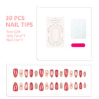 Press-On Nail Set Floral Reusable & Easy Application
