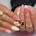 Press-On Nail Set Floral Reusable Glossy Finish