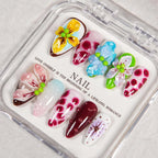 Press-On Nail Set Floral Reusable Instant Application