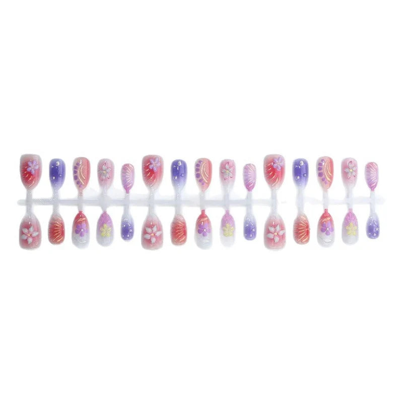 Press-On Nail Set Floral Reusable & Lightweight